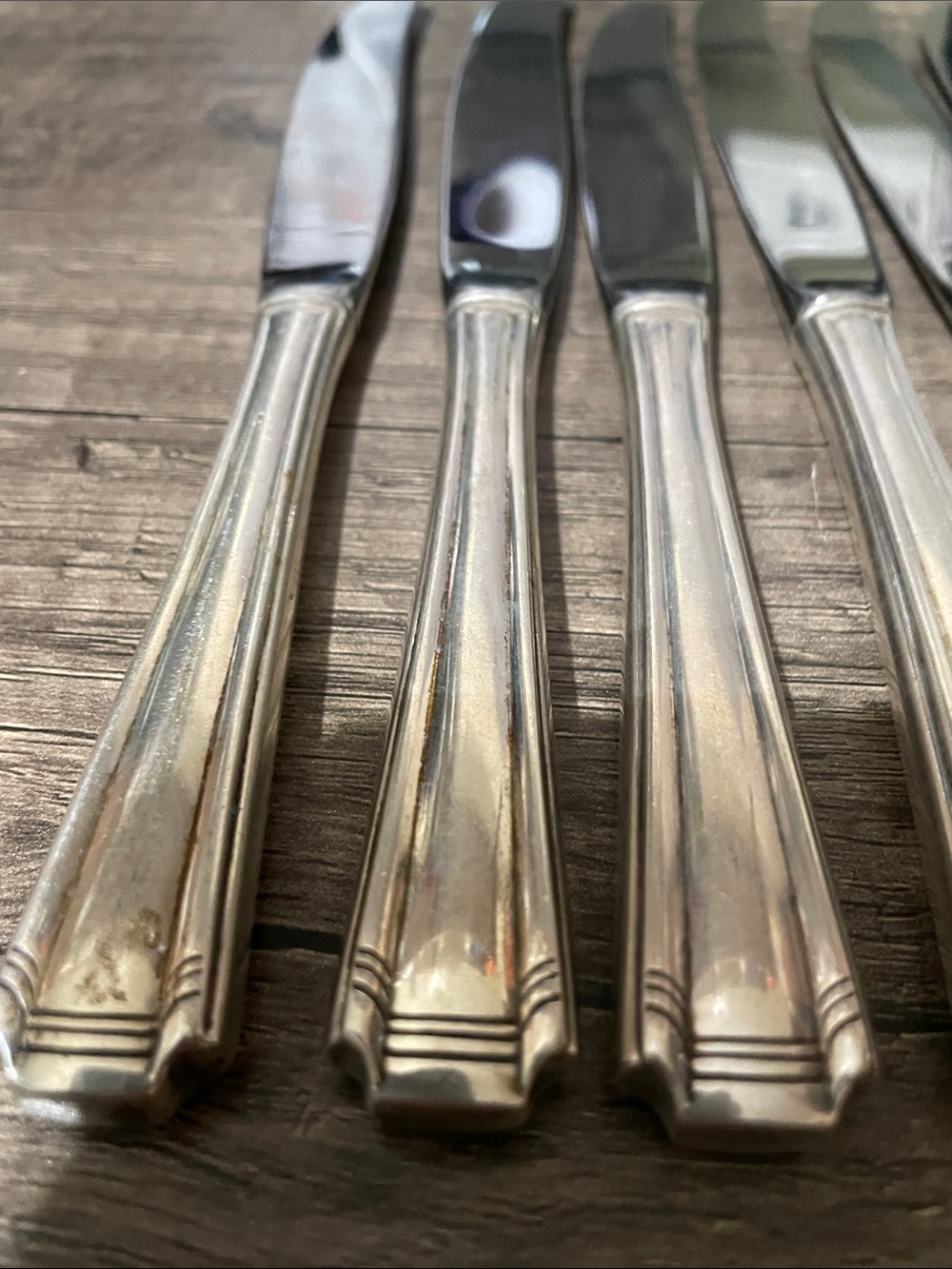 6 pc knife set with Sterling Silver handle and stainless blade. - Picture 2 of 3